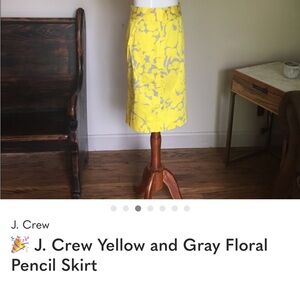 J. Crew Yellow Floral Patterned Skirt